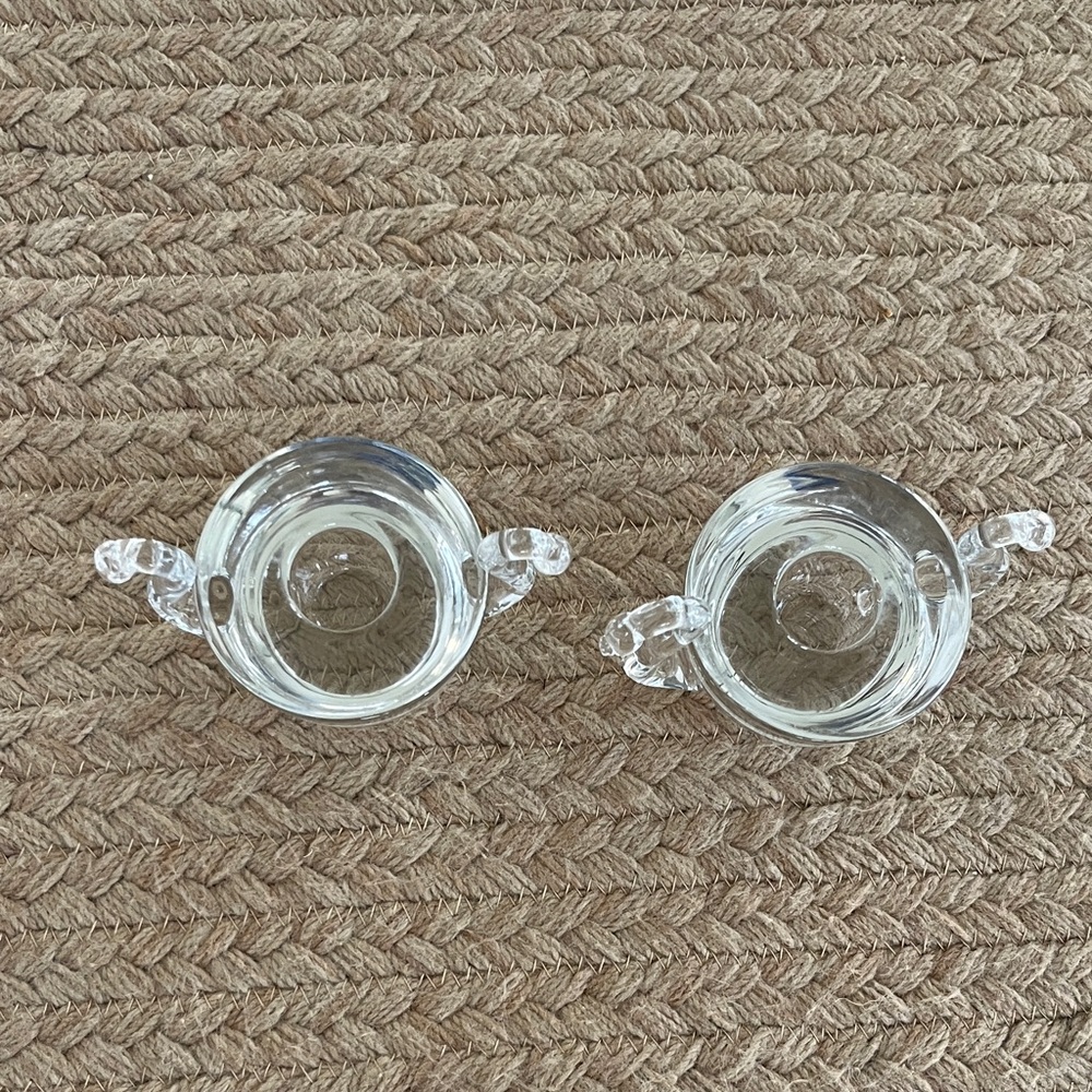 Pair of Clear Glass Vintage Swan Candle Holders - Perfect for Valentine's Day - Picture 4 of 15